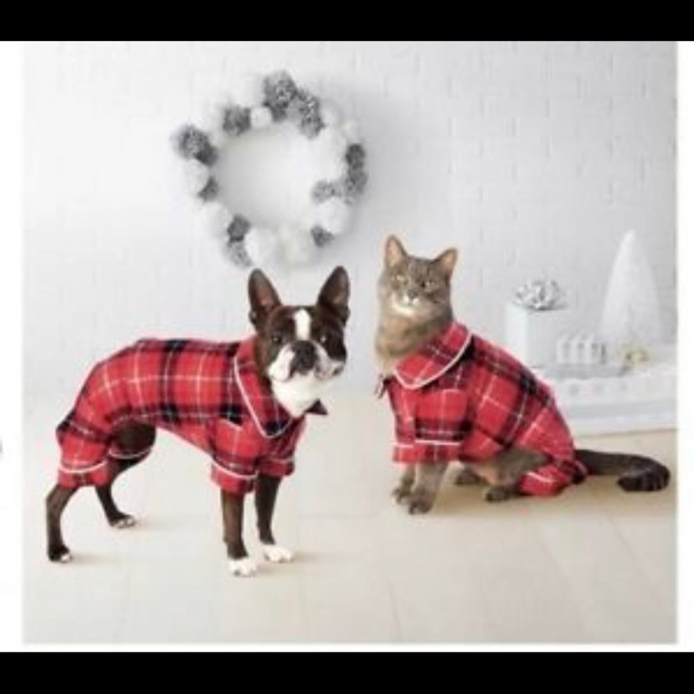 Plaid dog pajamas medium